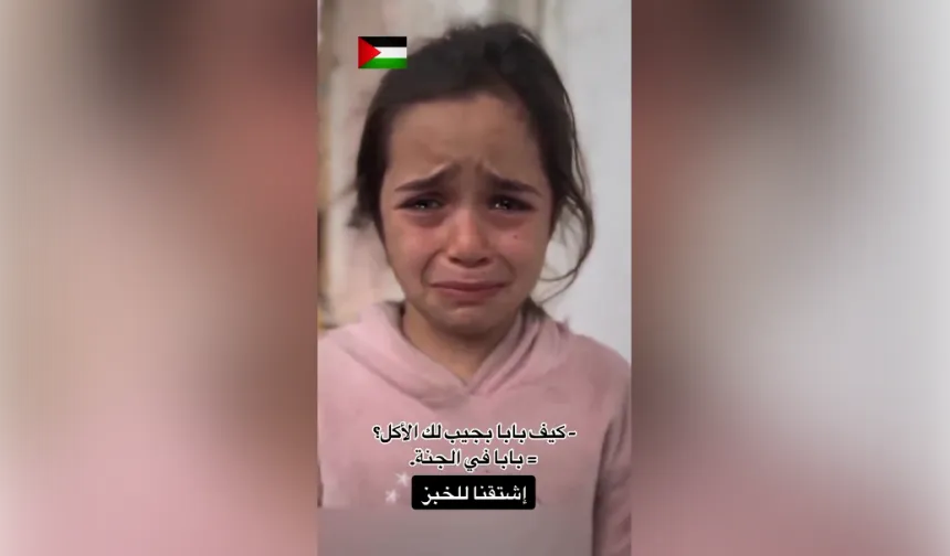 Filistinli minik çocuğun gözyaşları! "Babam cennette"