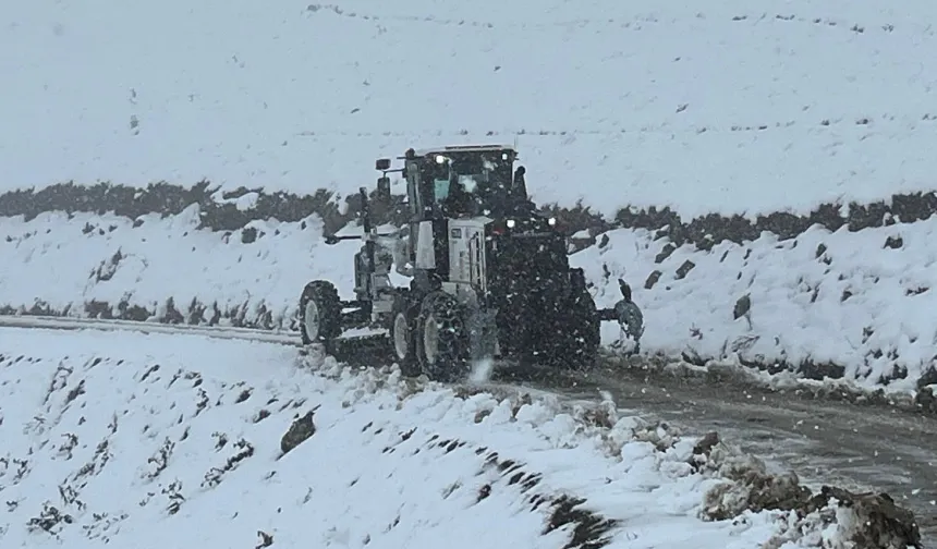 Trabzon Çaykara’da karla mücadele