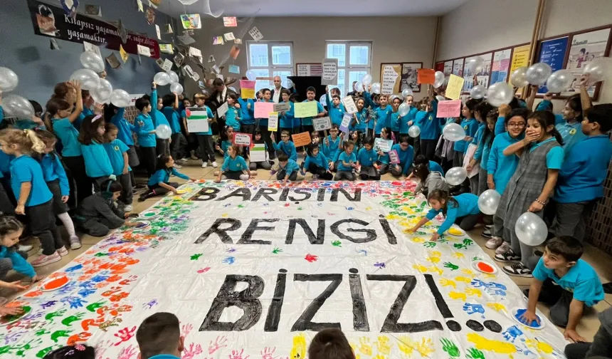 Edirne Keşan'daki okullarda Filistin'e destek etkinlikleri