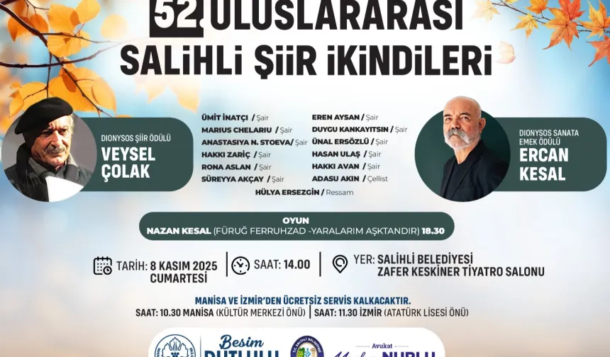 Manisa Salihli 'Şiir İkindileri'nde buluşacak