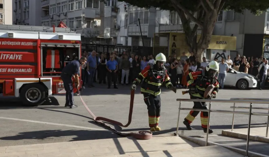 Mersin Büyükşehir'de yangın tatbikatı