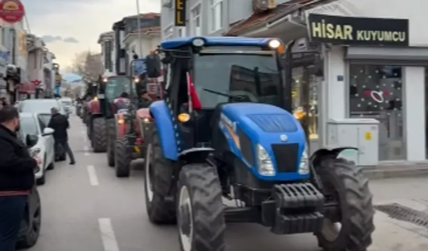 Mudanyalı köylülerden ortak malların satışına traktörlü protesto!