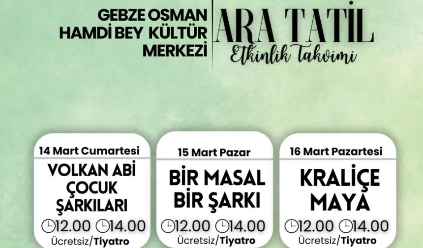 Ara tatil keyfi Gebze'de yaşanacak