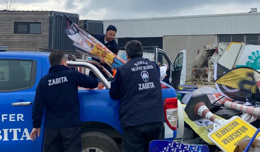 Bursa Nilüfer'de yaya yolları işgallerden arındırıldı