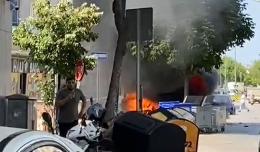 İnegöl’de çakmak yüklü araç alev alev yandı