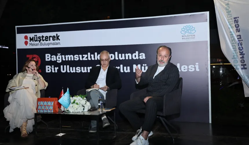 Bursa Nilüfer'de Müşterek Mekan'da bağımsızlık ve Cumhuriyet söyleşisi