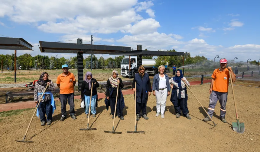 Osmangazi Soğanlı Mahallesi'nde çimleme çalışmaları