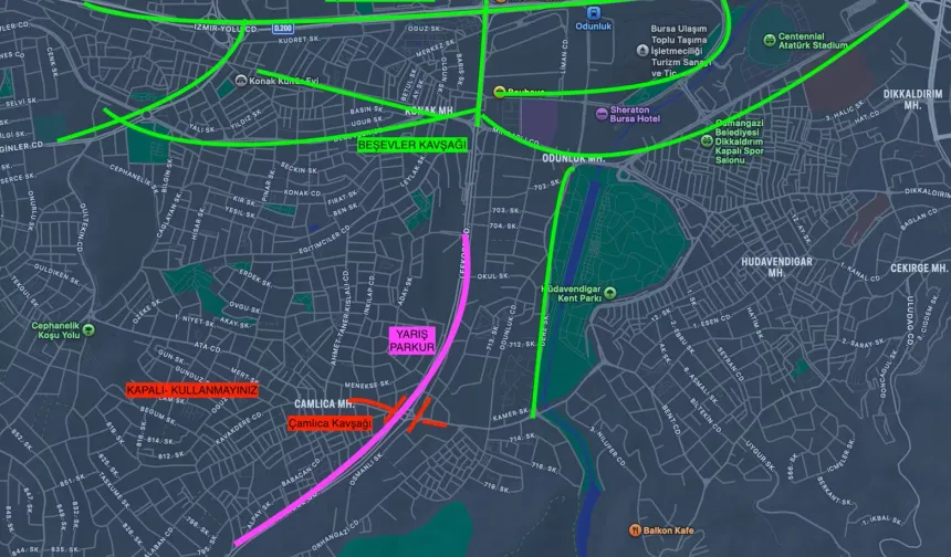 Bursa'da 4 Ekim'de bazı yollar trafiğe kapatılacak