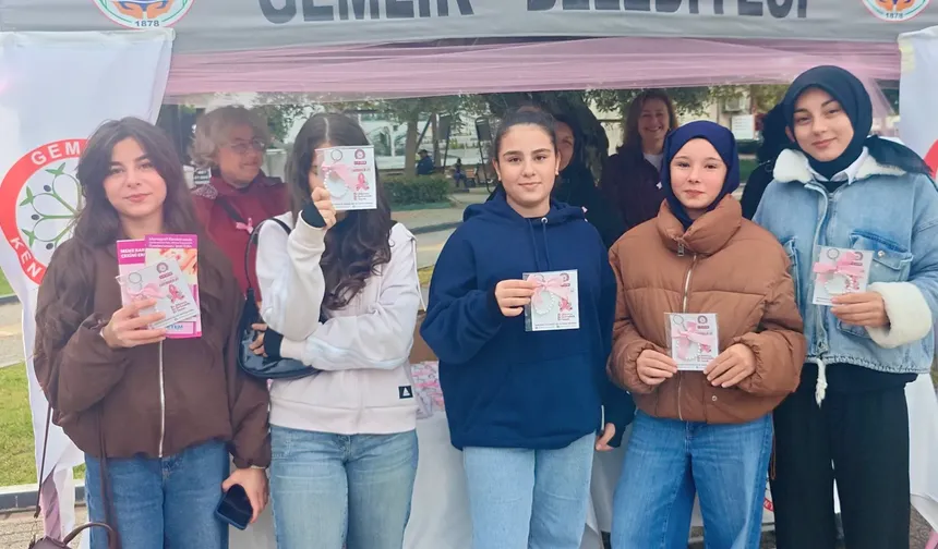 Gemlik'te meme kanserine karşı farkındalık