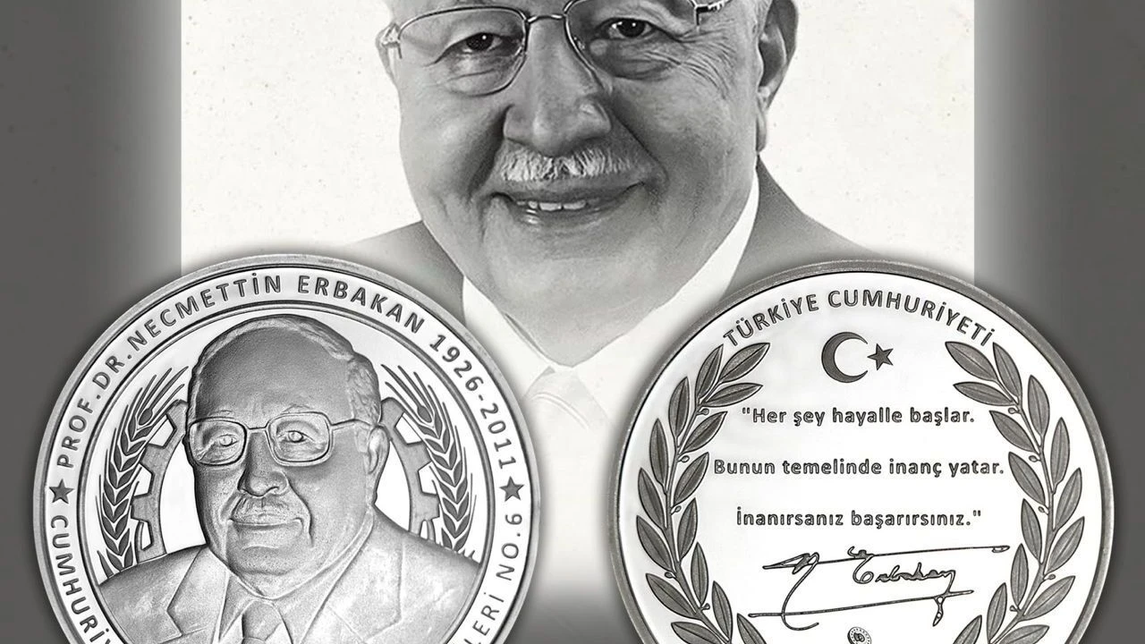 Merhum Erbakan Hocanın anısına gümüş hatıra para basıldı