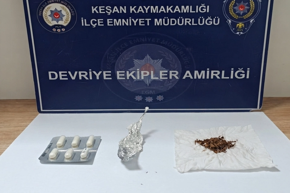 Keşan'da narkotik operasyonu: 2 gözaltı