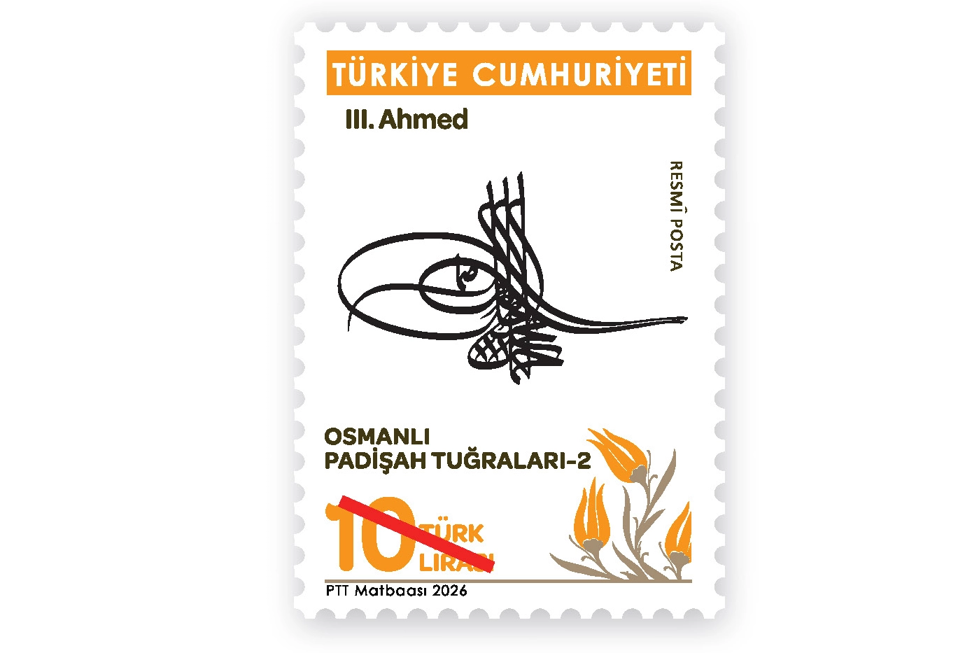 PTT'den 'Osmanlı Padişah Tuğraları-2' konulu yeni posta pulları